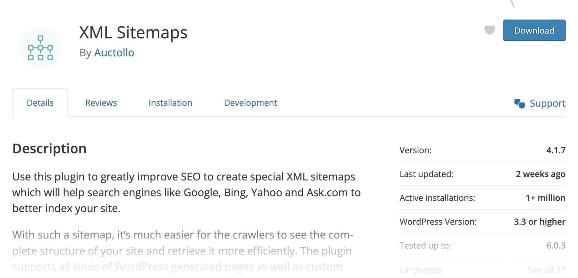 plugin information sur les sitemaps xml pour Wordpress
