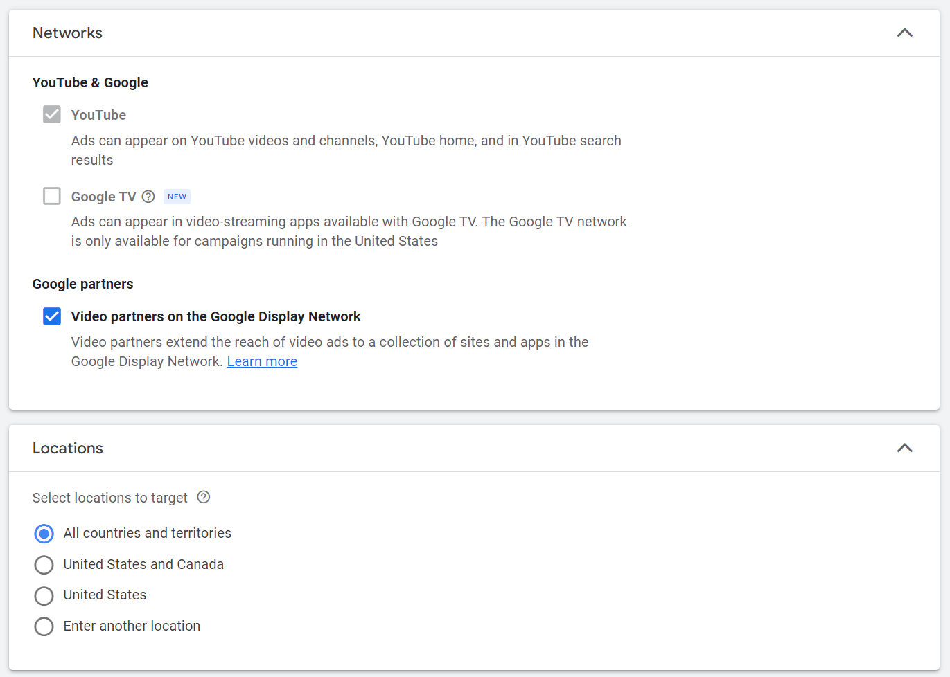 Adicione a localização geográfica da rede e do público-alvo às configurações da campanha do Google Ads.