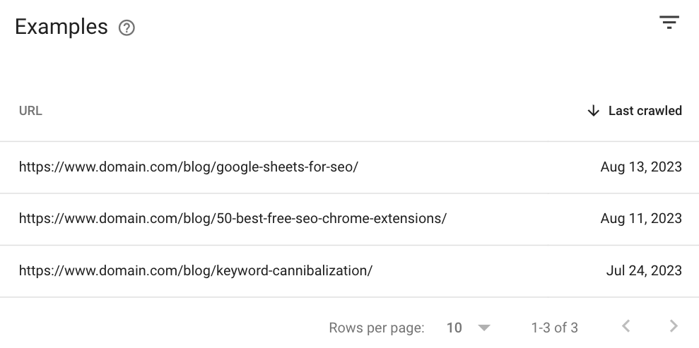 "Exemples" de pages affectées