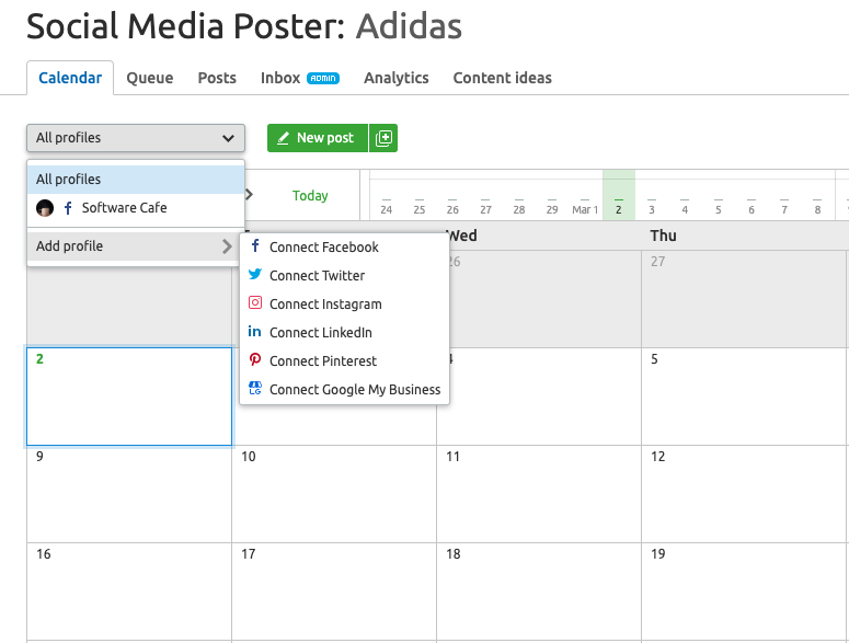 Social Media Poster, configuration