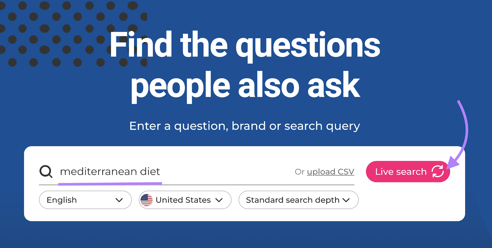 Recherchez « régime méditerranéen » dans l'outil « Autres questions posées ».