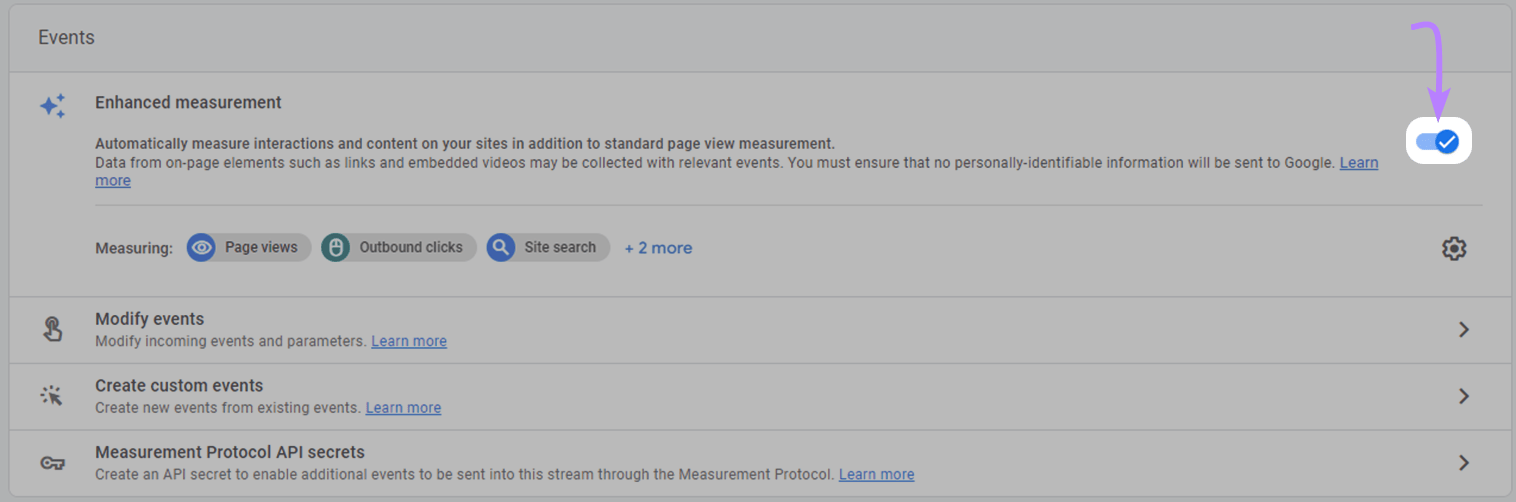 La barre bleue à côté de "Mesure améliorée" s'est mise en évidence.