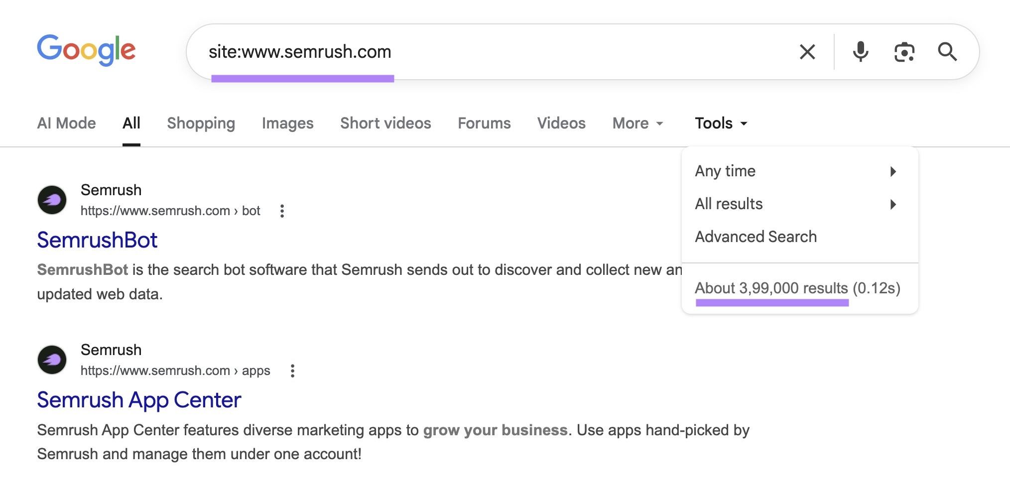 Google shows about 3,99,000 results for “site:sr01.balochseotools.com” search.